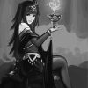 Black And White Tharja paint by numbers