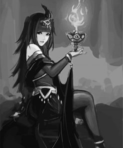 Black And White Tharja paint by numbers