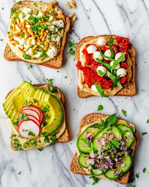 Breakfast Toasts paint by numbers