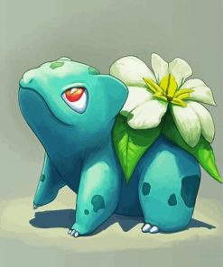 Bulbasaur And White Flower paint by number