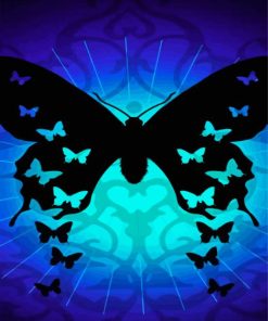 Butterflies Silhouette paint by number