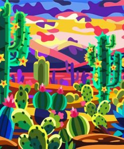 Cactus Illustration paint by number