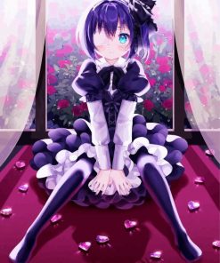 Cute Rikka Takanashi Anime Girl paint by numbers