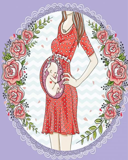 Cute Unborn Baby paint by number