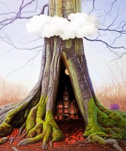 Fantastic Treehouse Illustration paint by number