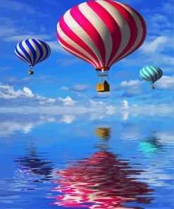 Flying Airballoons In The Sky paint by numbers