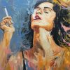 Girl Smoking Art paint by numbers