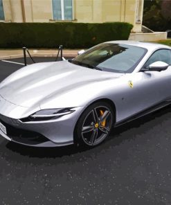 Grey Ferrari Roma Sport Car paint by number