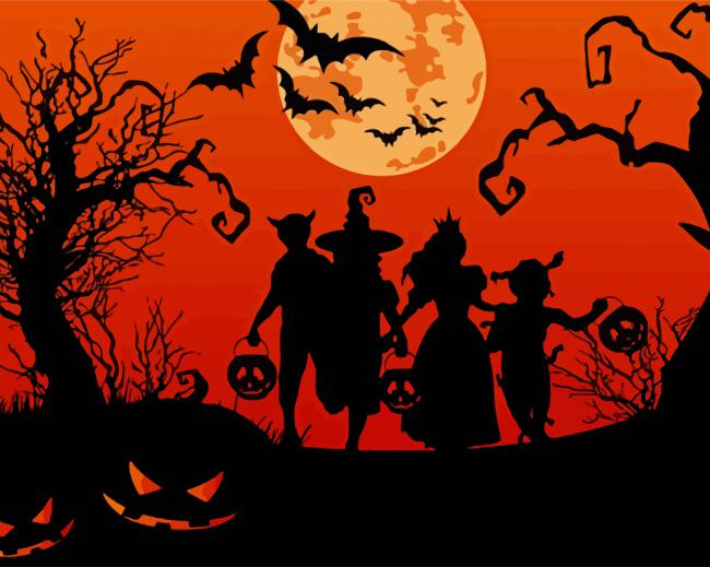Scary Halloween Night paint by numbers