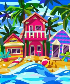 Hawaian Houses paint by number