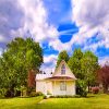 Iowa American Gothic House paint by number