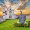 Italy Basilica Of San Francesco Assisi At Sunset paint by numbers