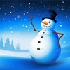 Lonley Snowman paint by numbers