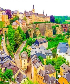 Luxembourg City paint by number