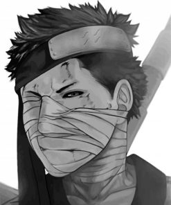 Monochrome Zabuza Momochi paint by number