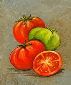 Orange And Green Tomatoes paint by number