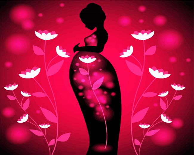 Pregnant Floral Lady paint by number