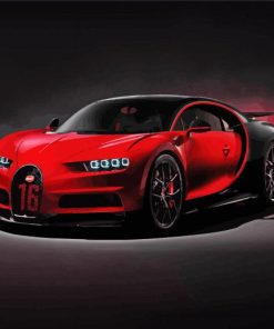 Red Bugatti paint by number