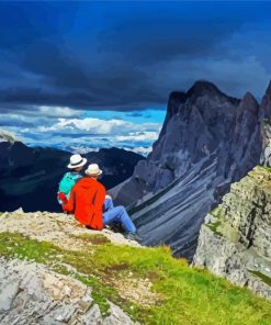 Seceda Mountain Italy Landscape paint by numbers