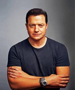 The American Canadian Actor Brendan Fraser paint by number