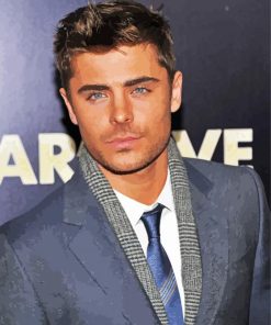 The Handsome Actor Zac Efron paint by numbers