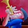 Trumpet Player Jazz paint by number