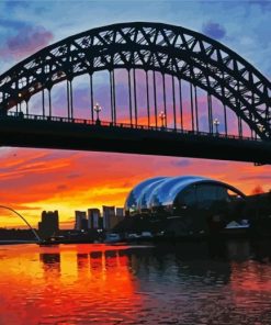 Tyne Bridge At Sunset paint by numbers