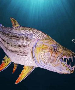 Underwater Tigerfish Fishing paint by numbers