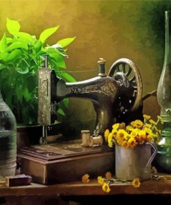 Vintage Sewing Machine Art paint by numbers