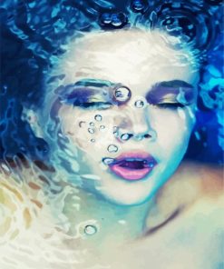 Woman Underwater paint by number