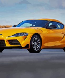 Yellow Toyota GR Supra paint by numbers