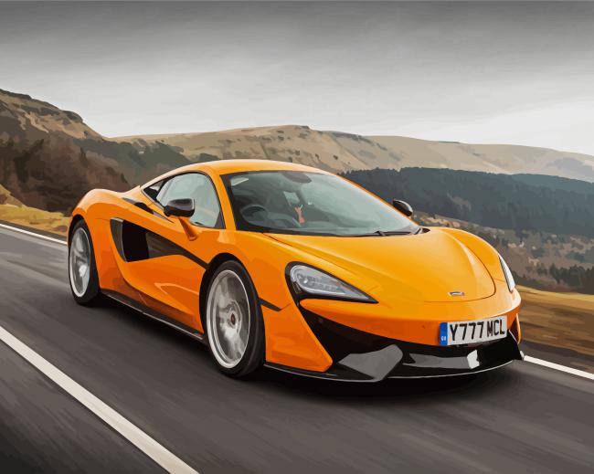 Yellow Sport Car paint by number