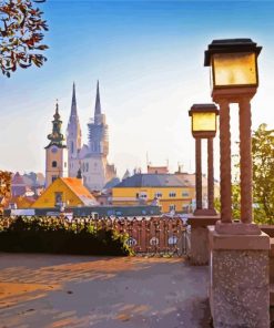 zagreb Cathedral View paint by numbers