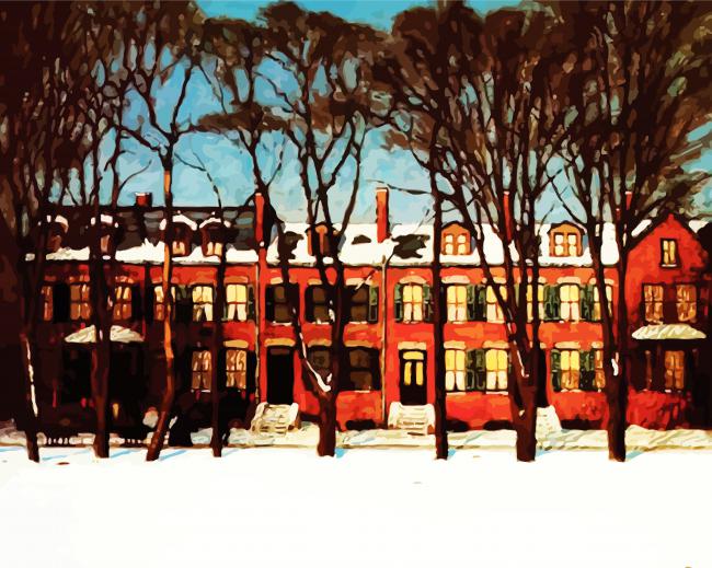 A Row Of Houses Lawren Harris Paint by numbers