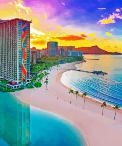 Hawaii Honolulu Buildings paint by numbers