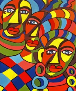 Abstract African Tribal Women paint by numbers