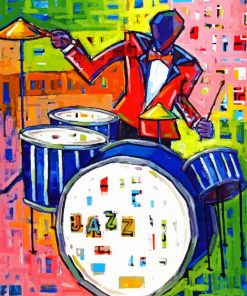 Abstract Jazz Drummer paint by number