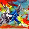 Abstract Judoka paint by number