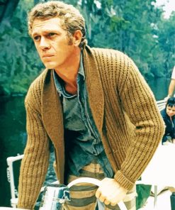 Actor Steve Mcqueen paint by numbers