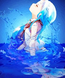 Cute Water Anime Girl paint by numbers