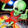 Alien Playing Basketball paint by number