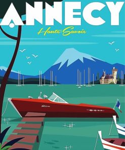 Annecy Lake Poster paint by number