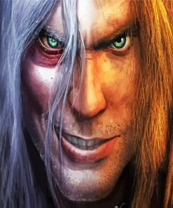 Arthas Menethil Half Evil Face paint by number