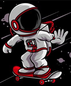 Astronaut Skateboarder paint by numbers