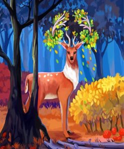 Autumn Deer Art paint by number