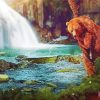 Brown Bear And Waterfall paint by numbers