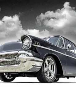 Black And White 57 Chevy paint by numbers