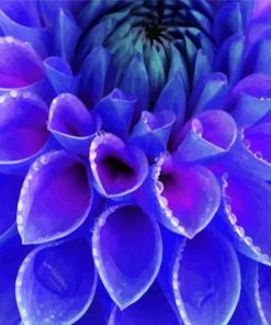 Blue Dahlia Flower paint by numbers