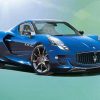 Blue Luxury Maserati Car paint by numbers