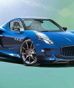 Blue Luxury Maserati Car paint by numbers